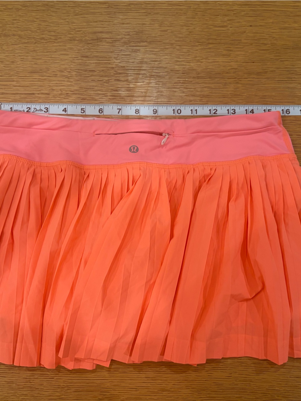 lululemon athletica Coral and Peach Pleated Bandeau Sports Top